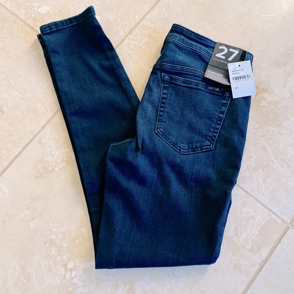 NWT Joe's Jeans Curvy Skinny Ankle Dark Blue Rinse - size 27 - high rise